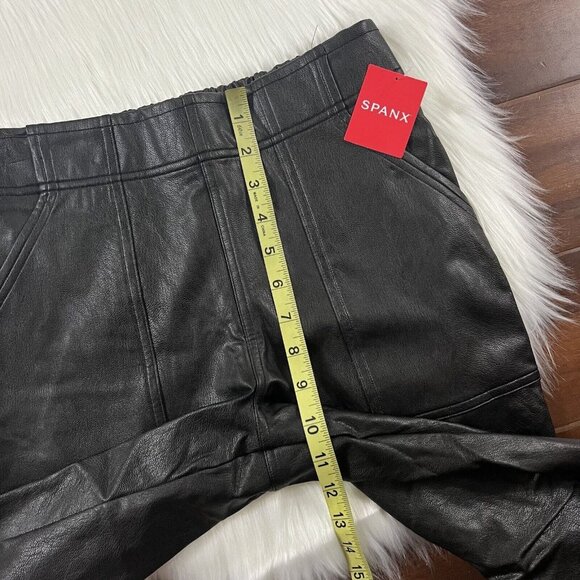 Spanx Size Small Noir Black Faux Leather Like‎ Jogger Pants - Picture 5 of 10